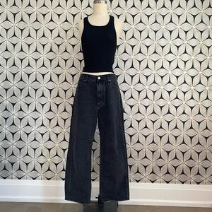 The Marlo Black Denim Forum Jeans - Aritzia